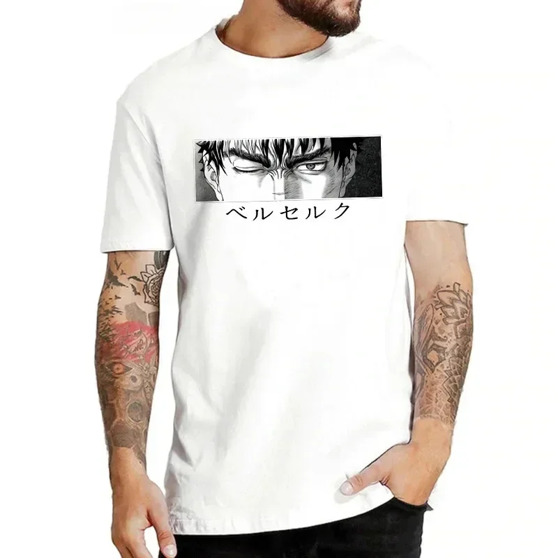 

2025 Japanese anime print Summer T-shirt Heavy shoulder fashion trend loose casual 100% cotton round neck short-sleeved T-shirt