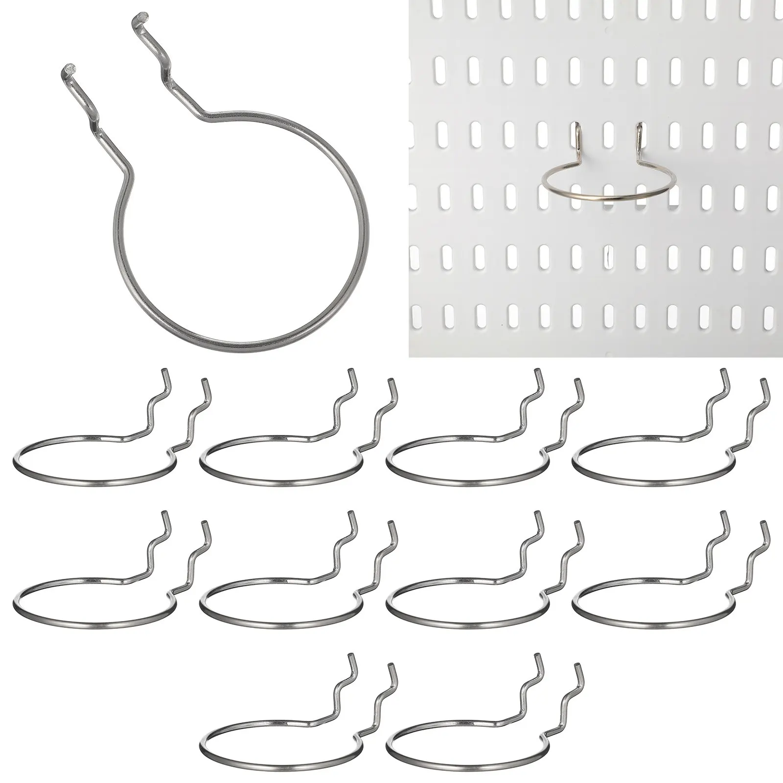 

10Pcs Iron Wire Pegboard Hooks Heavy Duty Peg Board Cup Holders for Garage Storage Organization Display Pegboard Hook