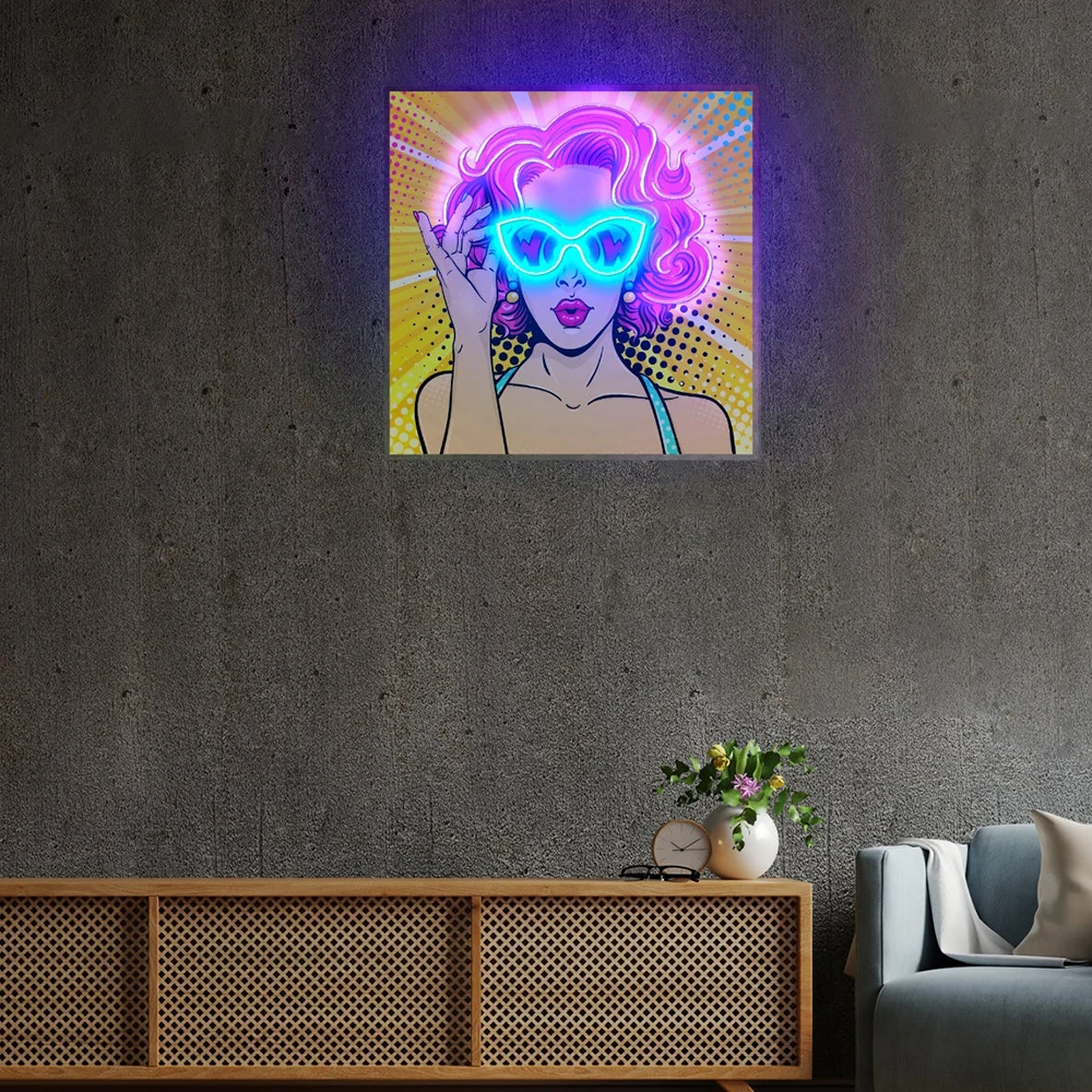 Wow Lady LED Neon Sign Comic Pop Art Wall Decor Led Signs Custom Living Room Bedroom Home Bar Pub Decoration Neon Light