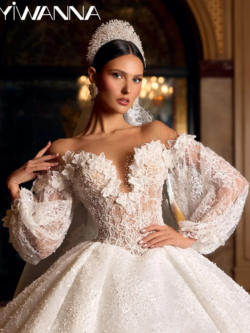 Captivating Beaded Princess Long Wedding Dress 3D Floral Dreamy Bridal Gown 2026 New Customized Luxury Modest Dresses For Bride