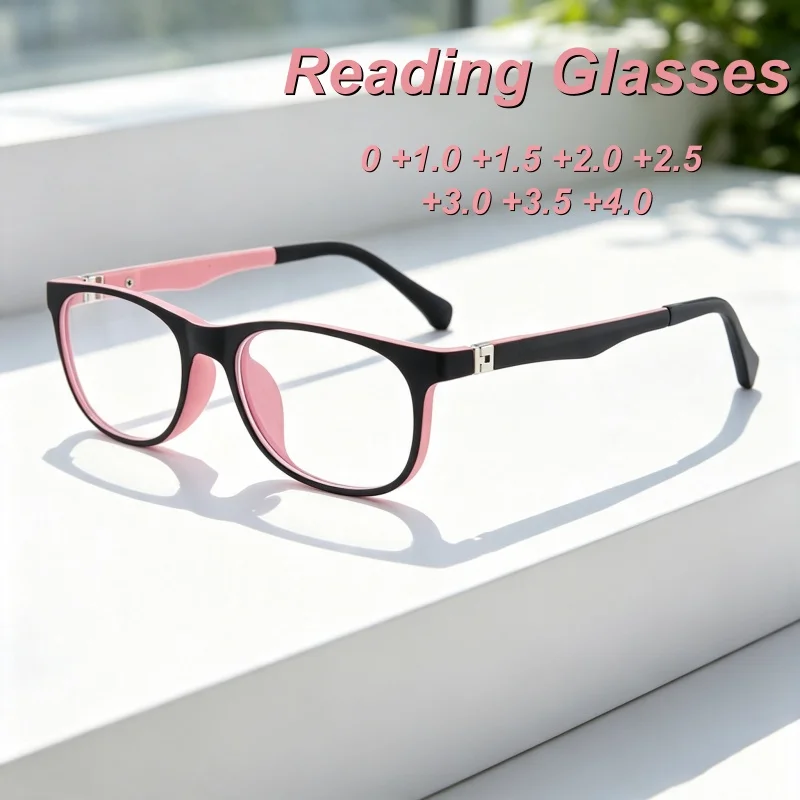 New Fashionable Personalized HD Women's Reading Glasses with Advanced Sense Color Blocked Design and Anti Blue Light Glasses