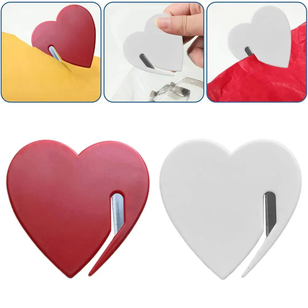 Christmas Paper Cutters Heart-Shaped Envelope Opener Gift Wrapping Tool Safe Plastic Paper Trimmer for Craft Letters Wrapping