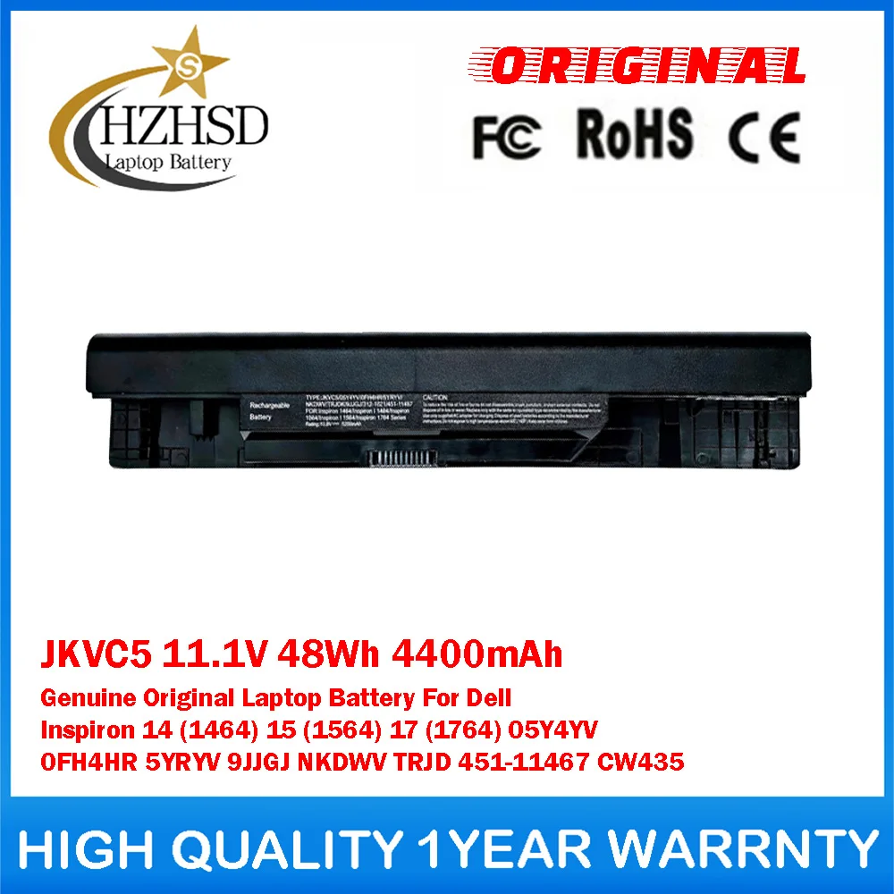 Batería original genuina para portátil JKVC5 11.1V 48Wh 4400mAh para Dell Inspiron 14(1464) 15(1564) 17(1764) 05Y4YV 0FH4HR 5YRYV 9JJGJ