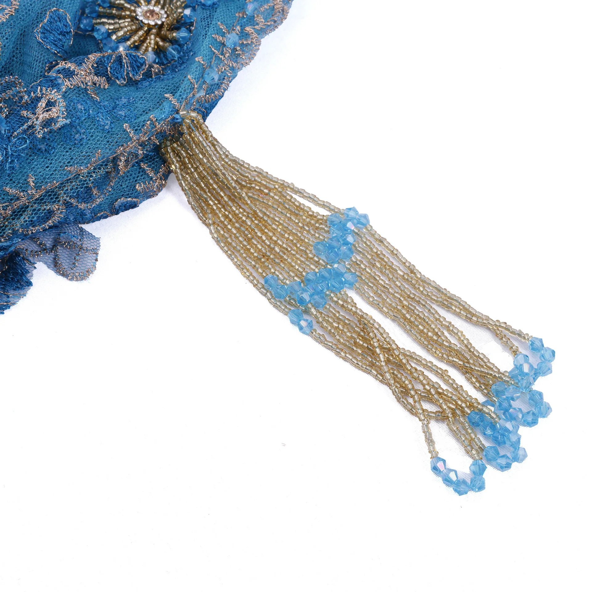 高級タッセル付きムスリムヒジャブ、ビーズ付きターバン、刺繍レースハット、メッシュダイヤモンド、女性用ボンネット、ビーニー、ヘッドスカーフ、ヘッドウェア、ターバンテ・ムヘール