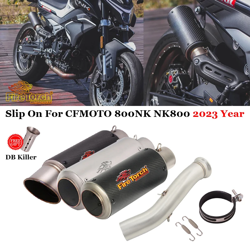 

Slip On For CFMOTO 800NK NK800 800 Nk 2023 Year Motorcycle GP Exhaust System Middle Link Pipe With Muffler Motocross DB Killer