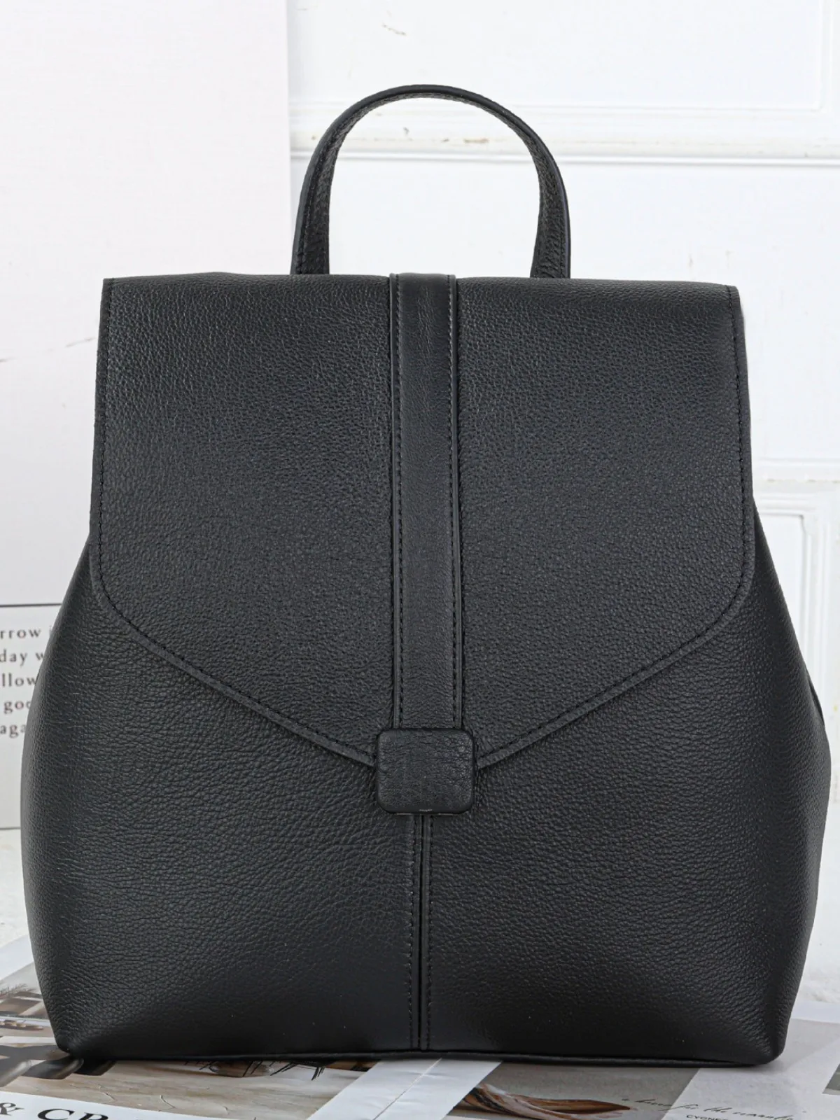 NIKI BAGS Top layer cowhide shoulder backpack student schoolbag large capacity genuine leather soft bag vintage commuter bag