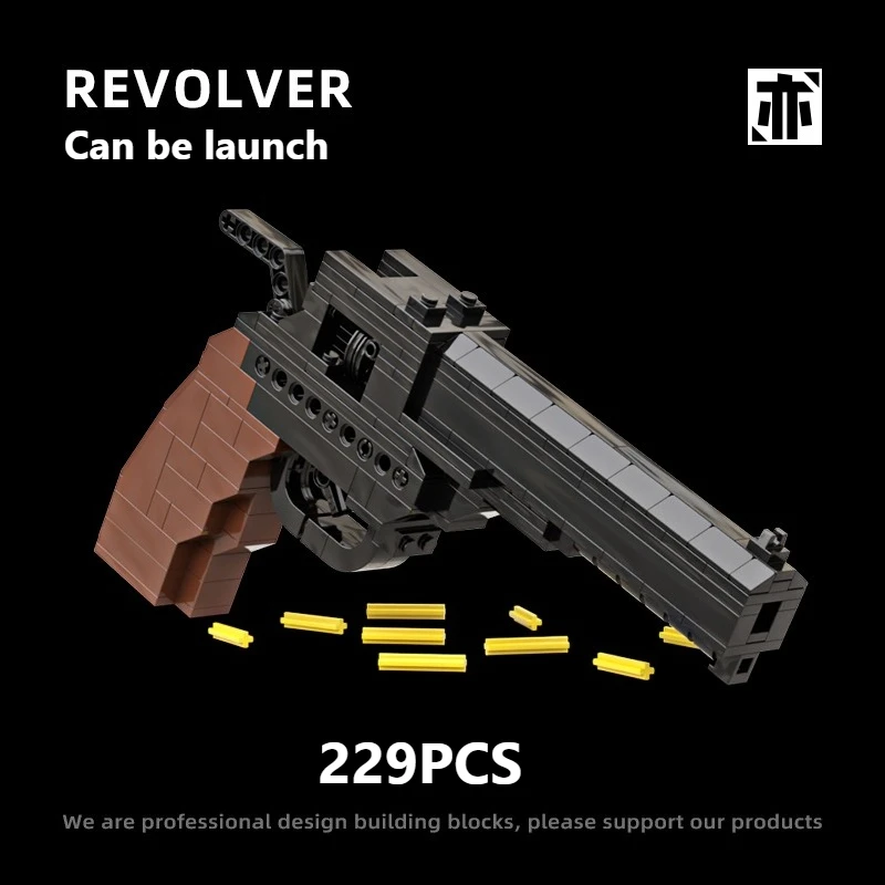 

229PCS Or 286PCS Creative Revolver Building Blocks MOC Technical Capable of Firing Bullets Assemble Bricks Toy Gift