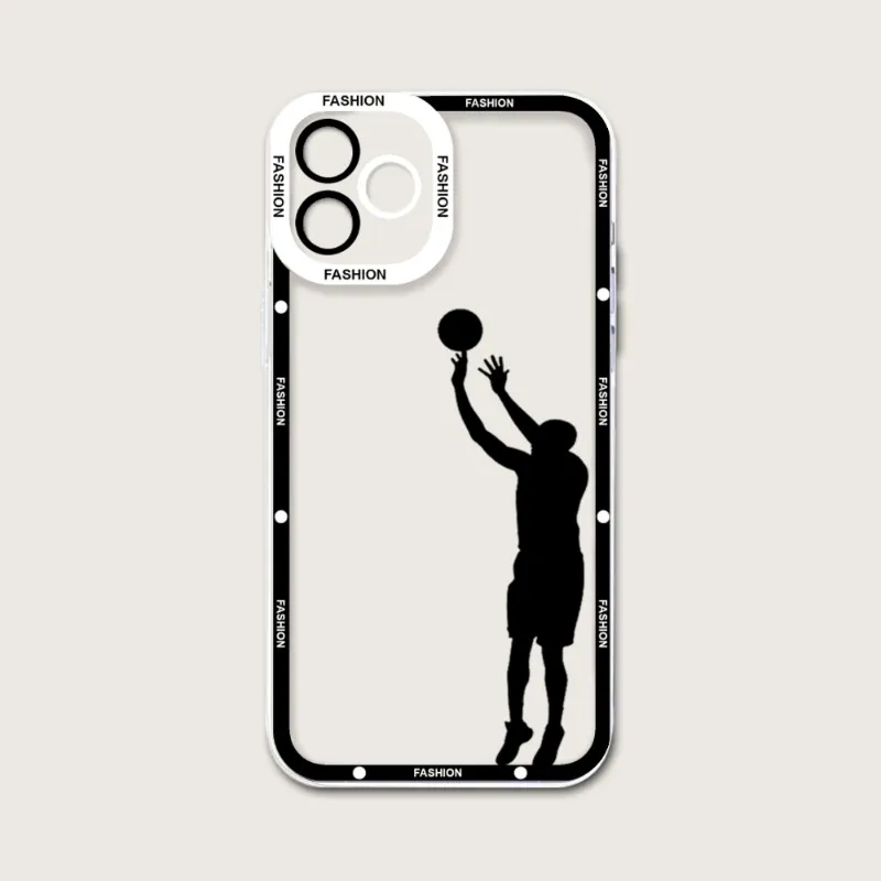 Basketball Design Phone Case Telefoon For IPhone 12ProMax 14 13 12 11 Pro Max Mini Transparent Fine Hole Soft Cover