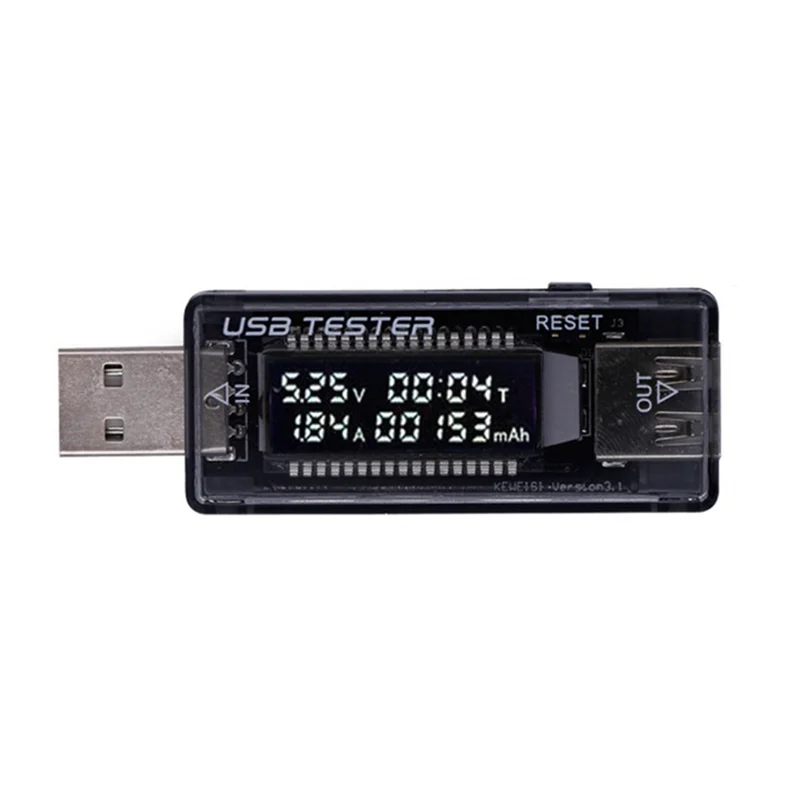 DC 모바일 전원 충전 전류 전압 디지털 모니터, USB 테스터 전류 0-3A 전압 4-20V 듀얼 계량기 디스플레이