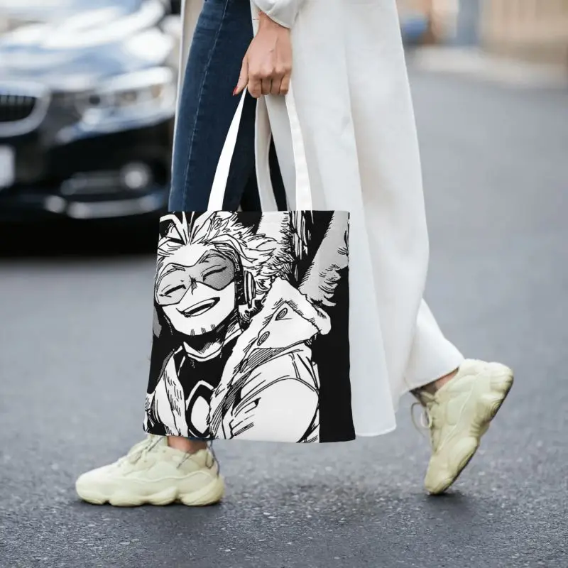 Fashion Printing My Hero Academia Tote Shopping Bags Portable Canvas Shopper Shoulder Bnha Mha Hawk Keigo Takami Handbag