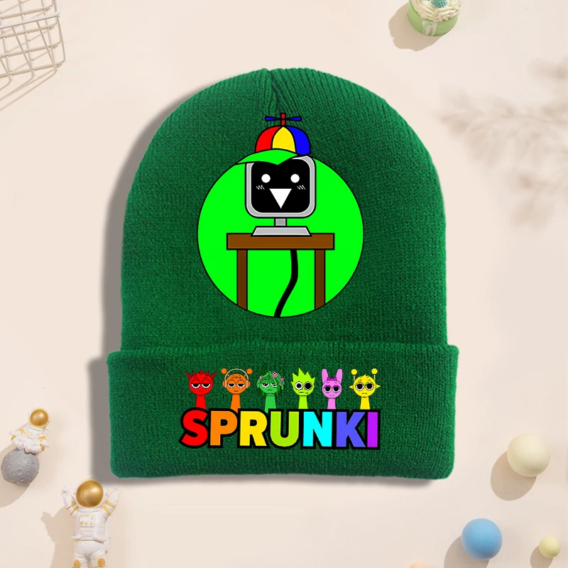 Sprunki Knitted Hat for Children Anime Cartoon Cute Knit Hat Boys Girls Winter Warm Fashion Cap Kids Windproof Hip Hop Caps Gift - view 5