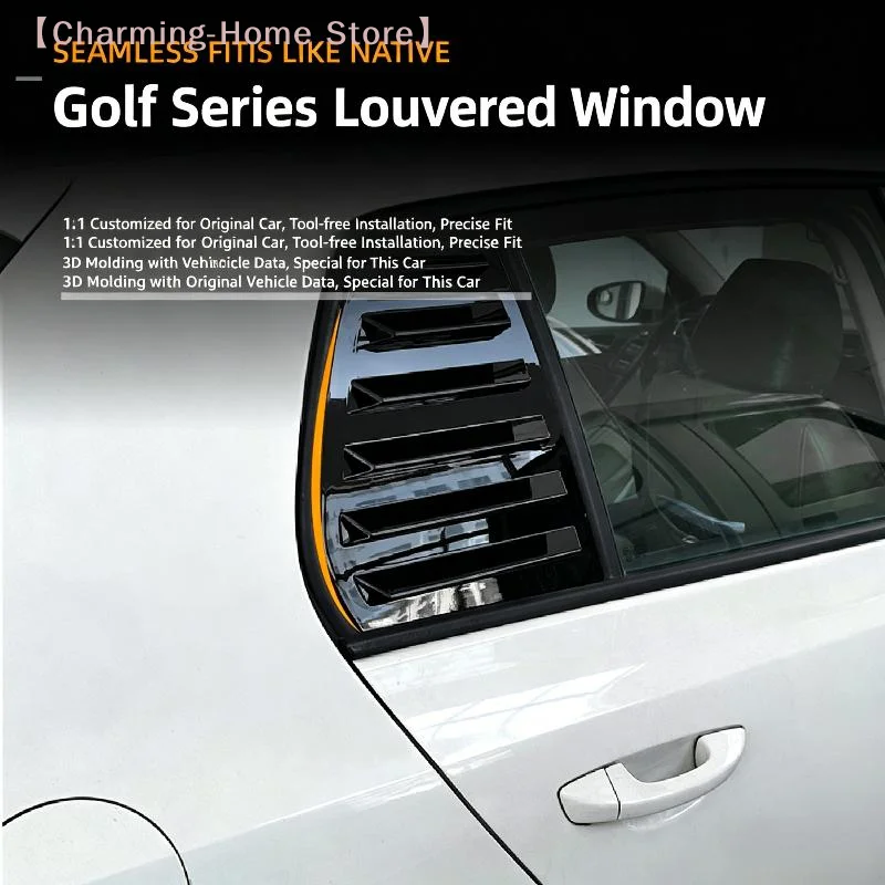 【M】Car Rear Side Vent Quarter Window Louver Shutter Cover Trim Compatible With Golf MK4/5/6/7/8//R Louver Cover