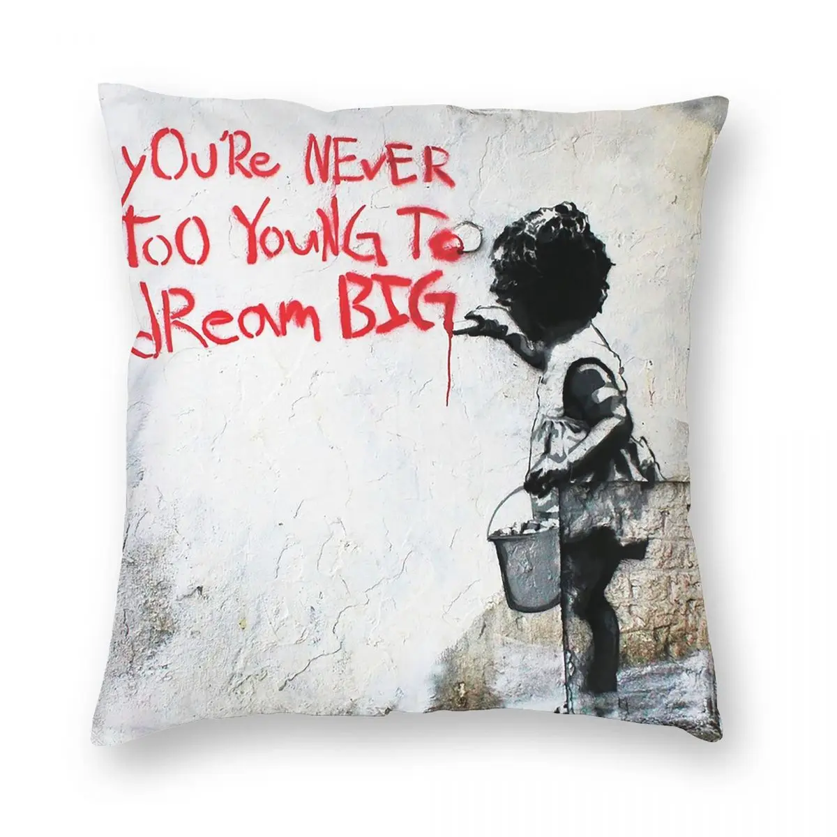 Banksy Street Graffiti Art Square Pillowcase Pillow Cover Cushion Decor Comfort Throw Pillow for Home Bedroom