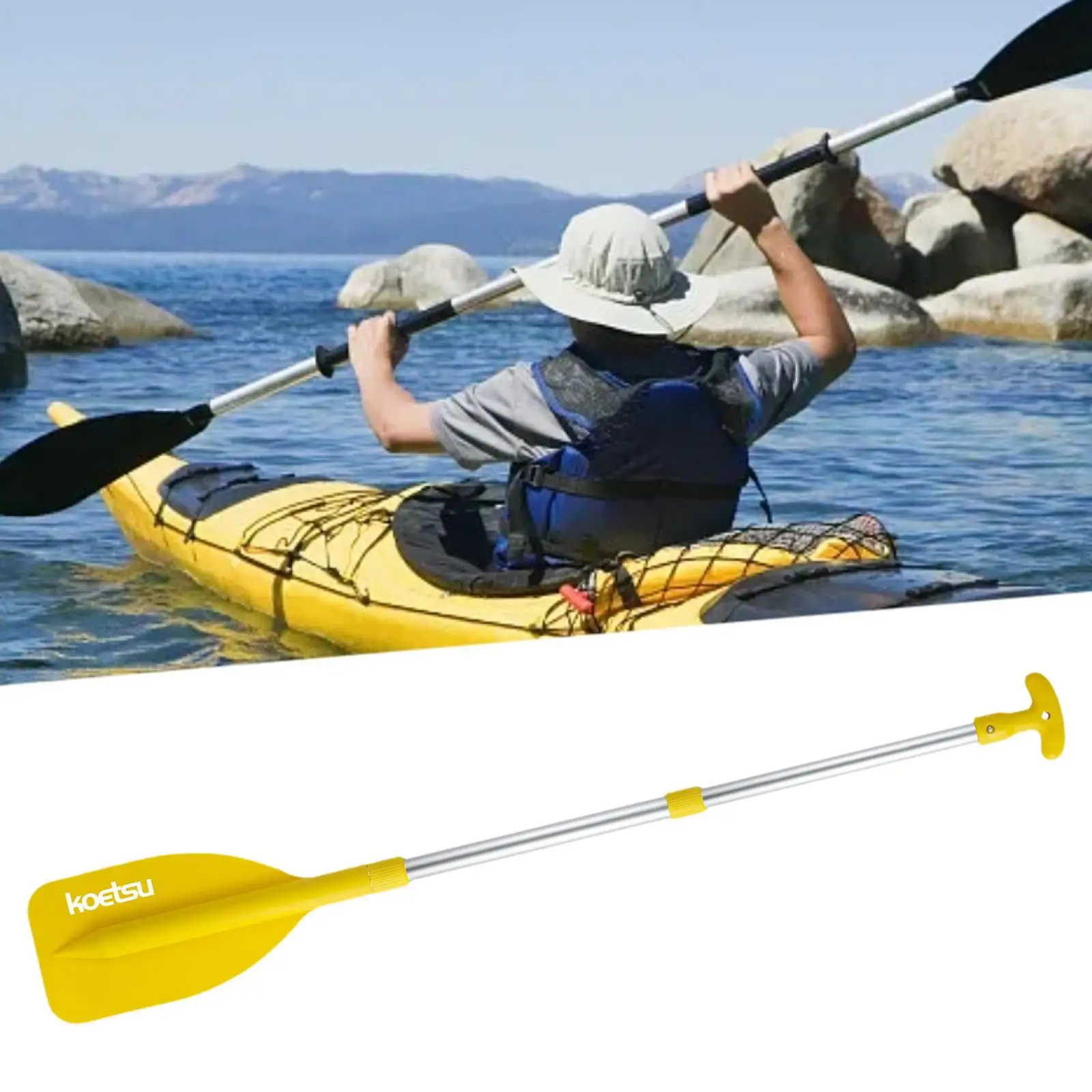 Kayak Paddle Boat Oars Portable Aluminum Alloy Shaft Telescopic Boat Paddle for Canoe Dinghy Rafting Kayaking Inflatable Boat