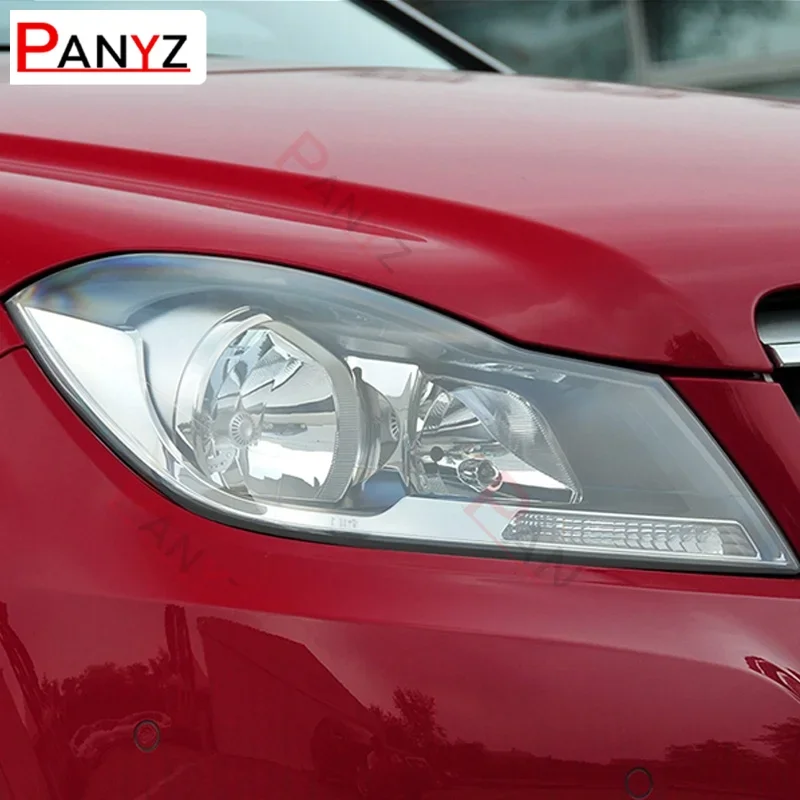 2 шт. для Mercedes Benz C Class W204 C63 AMG 2011-2014, защитная пленка для фар автомобиля, прозрачная черная наклейка из ТПУ