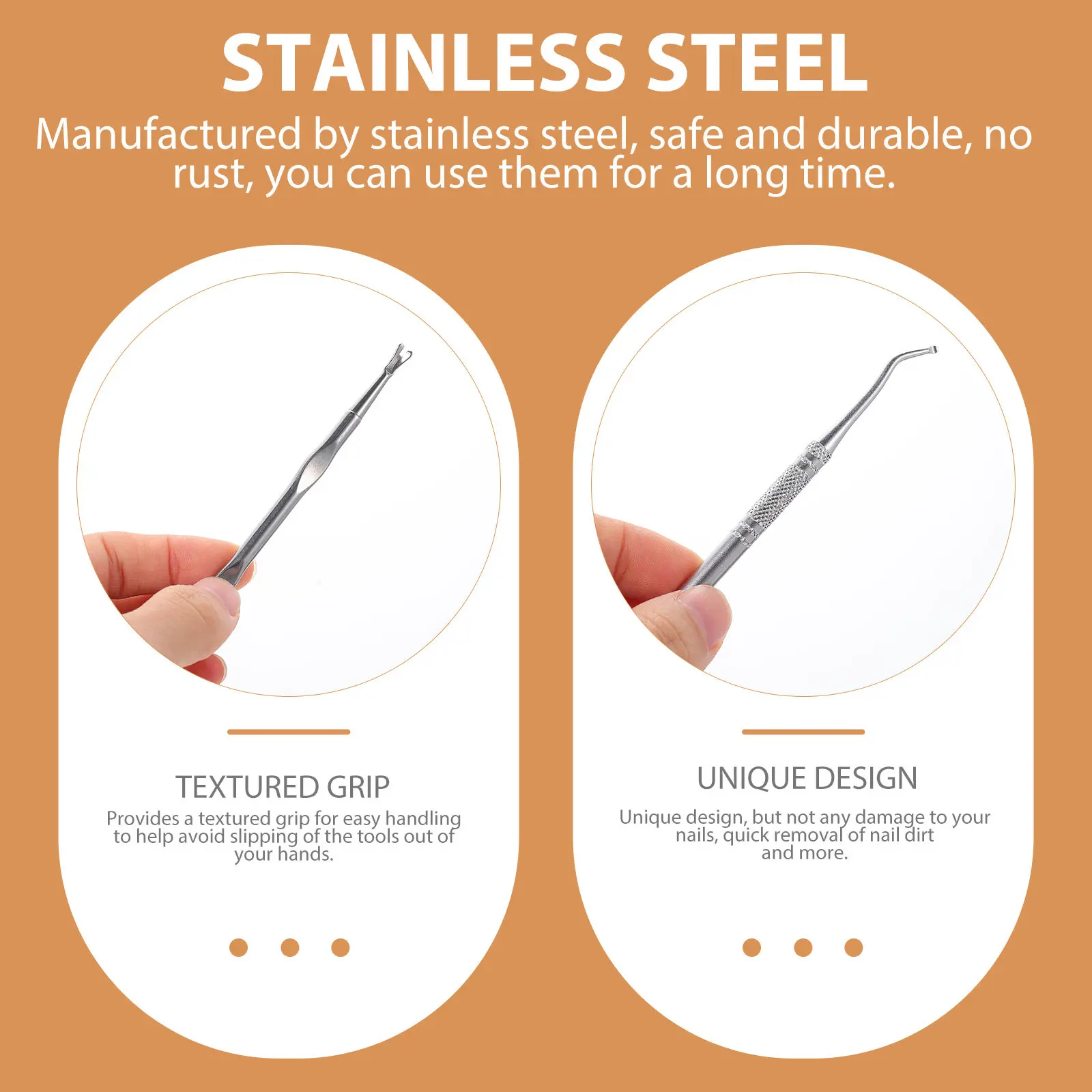 

3Pcs Ingrown Toenail Tool Double End Stainless Steel Nail Cleaner for Pedicure Ingrown Toenail Removal Kit Household Travel