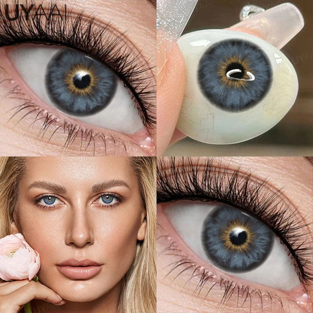 UYAAI Siri-Serie NEUE farbige Kontaktlinsen, Kleopatra-Serie, Schönheit, Damen-Make-up, grüne Pupillen, Kosmetik, braune natürliche Kontakte