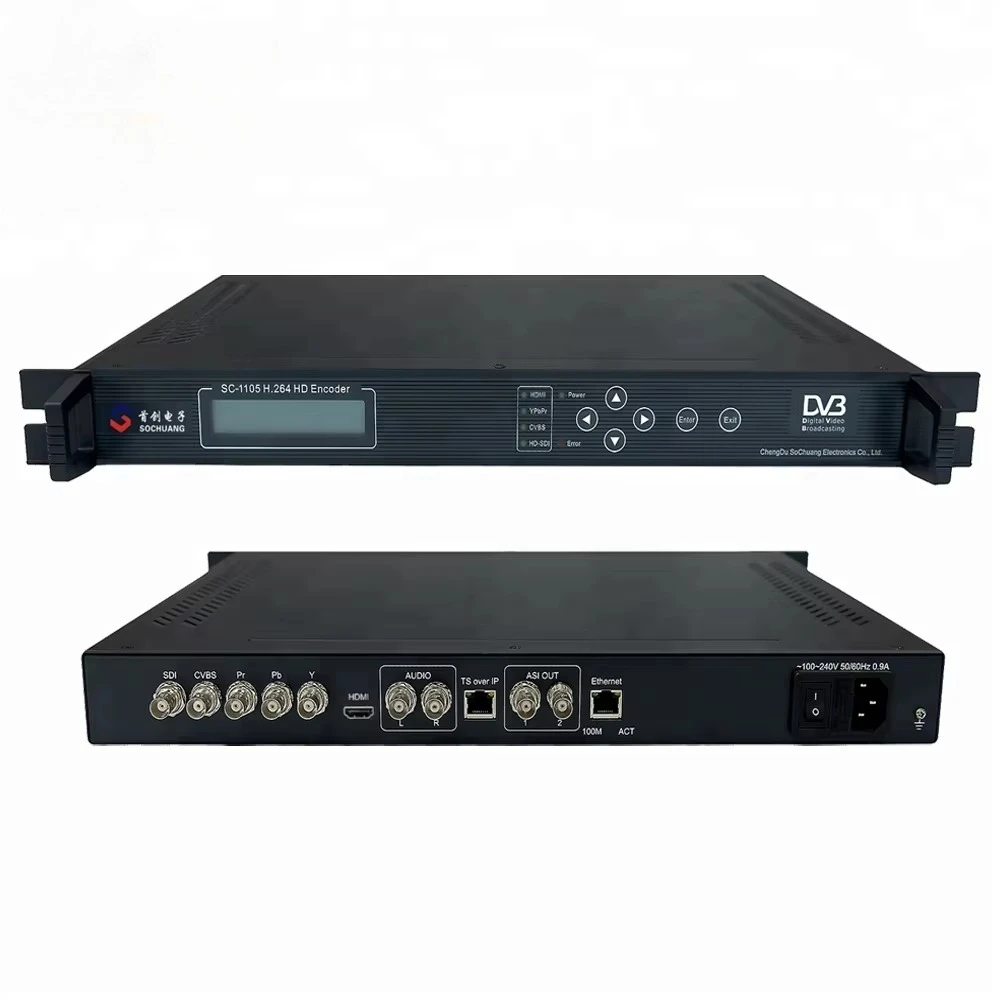 

1105 IP HD H.264 Mpeg-4 Sdi Encoder Decoder (point to Point Ip,HD-MI+SDI+YPbPr+CVBS Video/AUDIO In,ASI+IP TS UDP Out)