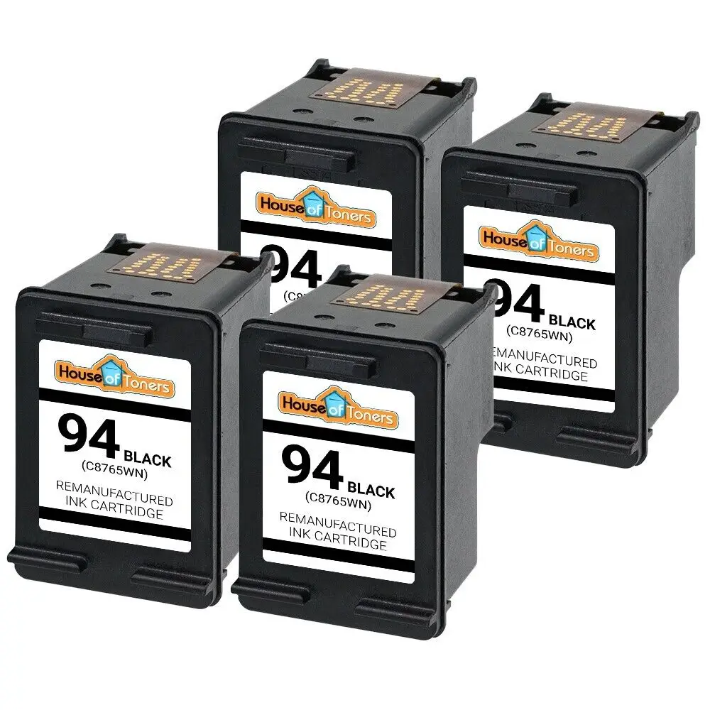 

4 PACK for HP-94 Blk Ink for Deskjet 460 6520 6540 6620 6830 6840 9800 9803 9808