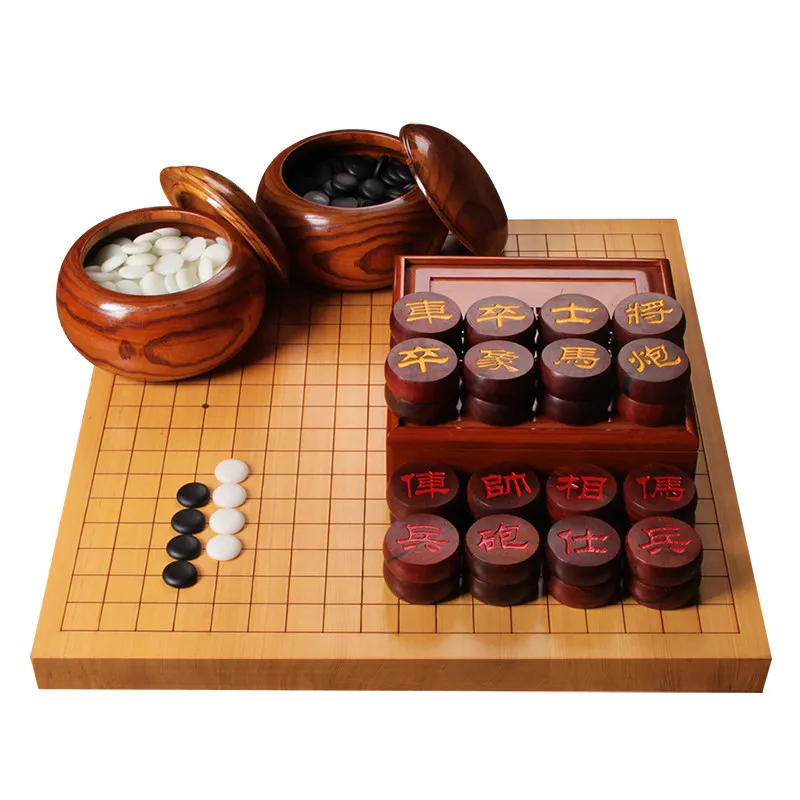 New torreya solid wood dual-purpose siding wooden chessboard, jujube chess jar with new Yunzi chess pieces, Go chess set