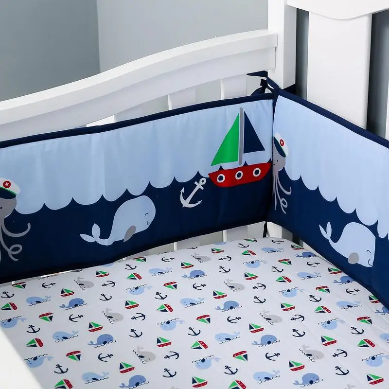 Crib Bumpers 4PCS Crib Cushion For Rails Bed Safety Rails For Children Baby Proofing With Strap Crib Cushion Baby & Toddler Bed