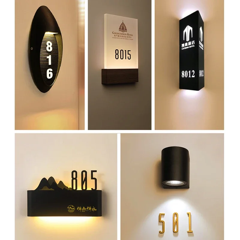 LED Number door plate Hotel Electric Doorplate