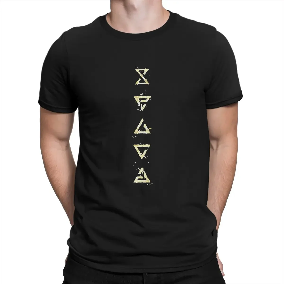 Symbol T Shirt for Men Cotton Awesome T-Shirts Crewneck The Cool Witchers Tees Short Sleeve Tops 6XL