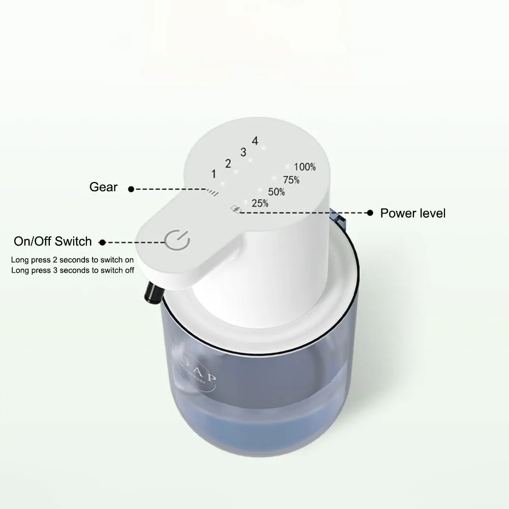 Xiaomi 400ML موزع الصابون الرغوي/الجل الأوتوماتيكي 4 التروس مستشعر الأشعة تحت الحمراء رغوة موزع الصابون IPX5 للحمام المنزلي