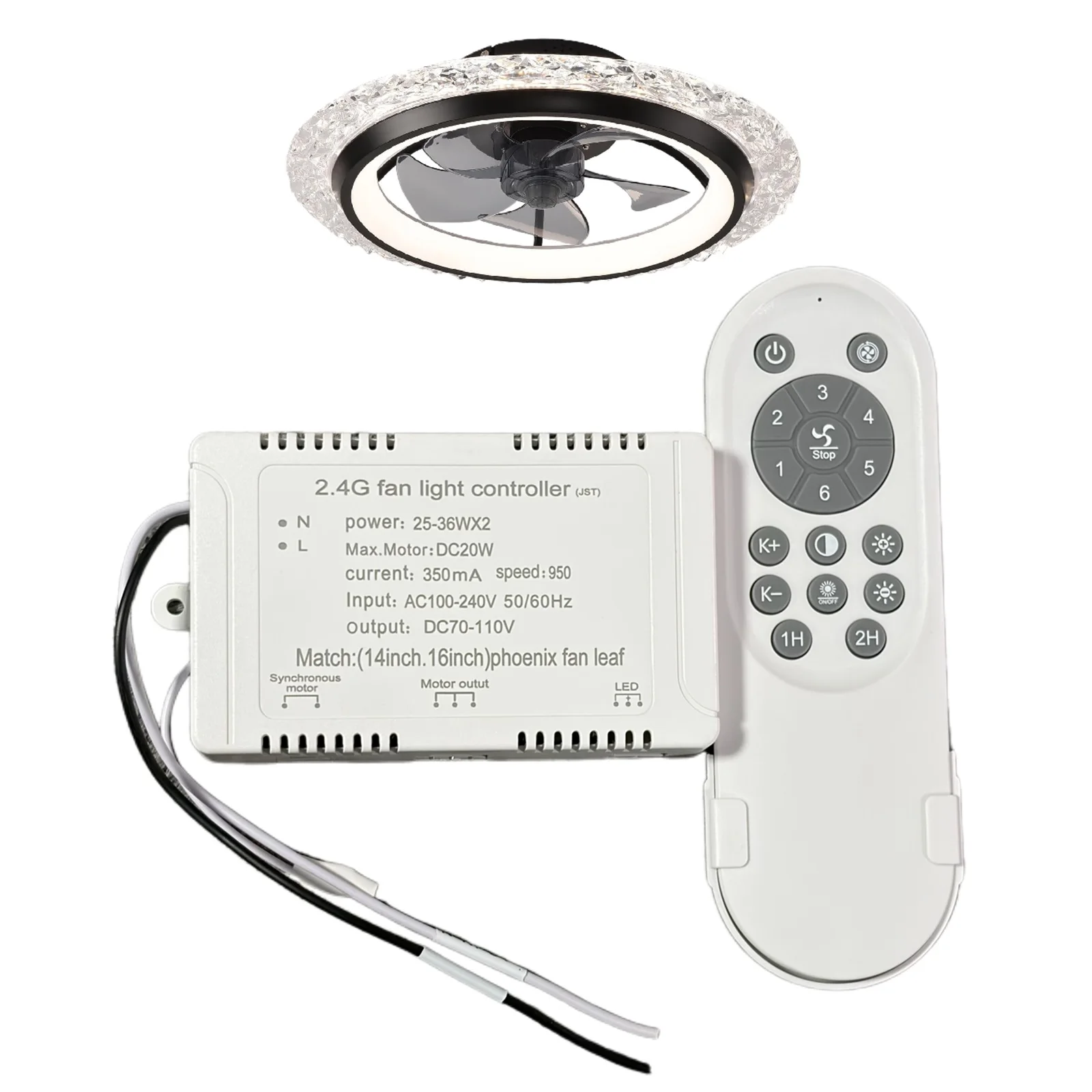 

IRALAN Ceiling Fan Light Replacement Remote Kit Fan Light Controller 6 Speed Fan Dimmable LED Fan Driver 2.4g Fan Lamp Receiver