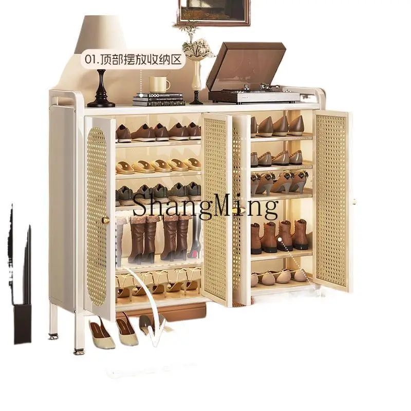 

CL New Steel Shoe Rack for Home Entrance, Integrated Wall-Mounted Multi-Layer Large Capacity Hallway Entryway Shoe Rack