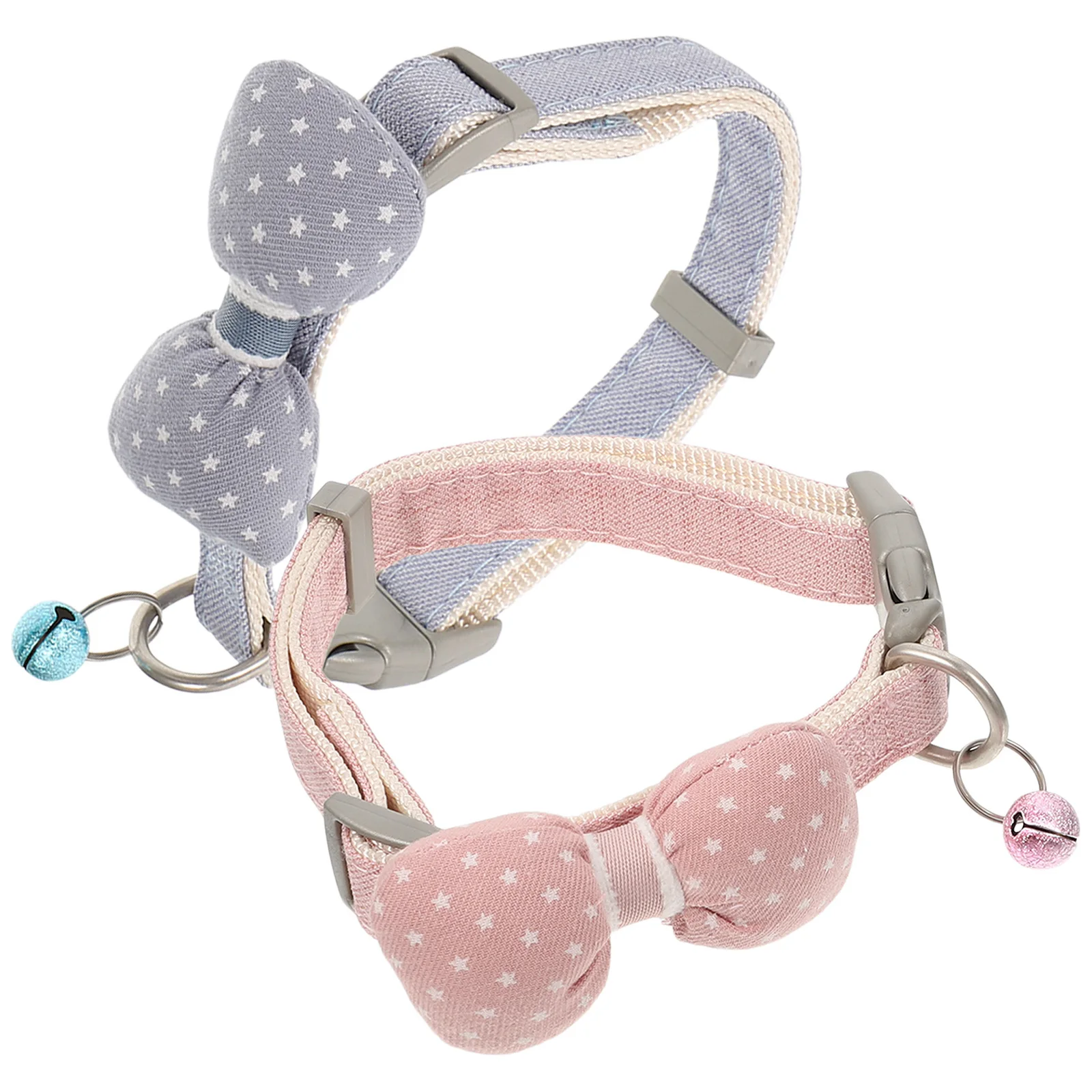 

Kisangel 2pcs Stretchy Pet Collar for Cat Puppy with Bow Tie Choker Adjustable Small Animal Accessory