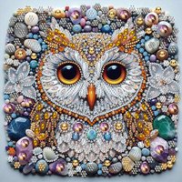 30*30cm 5D DIY Diamond Painting Animal Kit Owl DIY Partial Special Shaped Drill Handmade Diamond Mosaic Art Gift