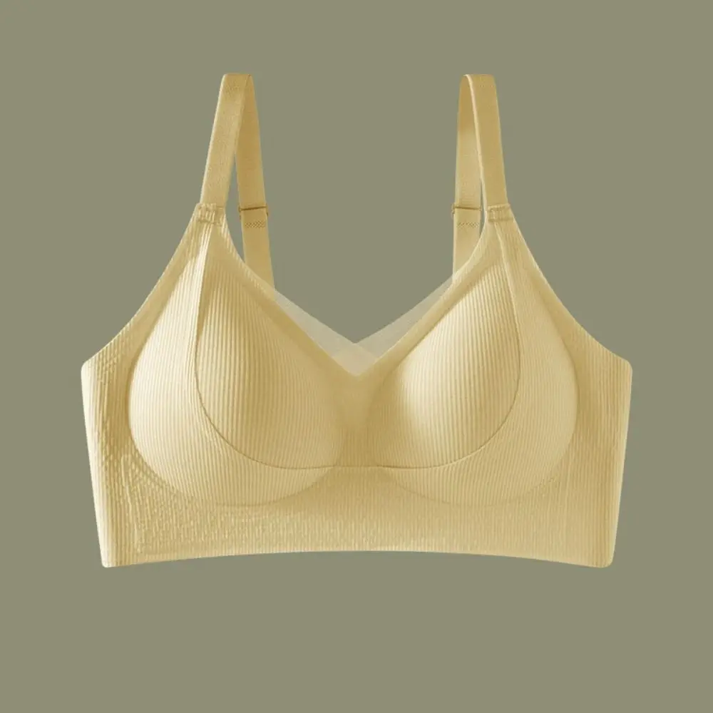 حمالة صدر شبكية من الدانتيل الناعم عميقة على شكل حرف V مقاومة للصدمات ومضادة للترهل ملابس داخلية قابلة للتعديل حمالات صدر بدون خياطة للجري