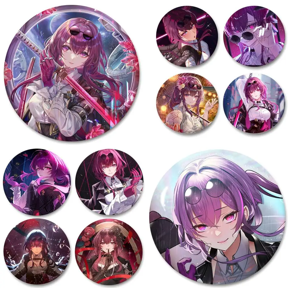 Game Honkai Star Rail Kafka Round Badge Lapel Pin Backpack Clothing Jewelry Accessories Gift Brooch