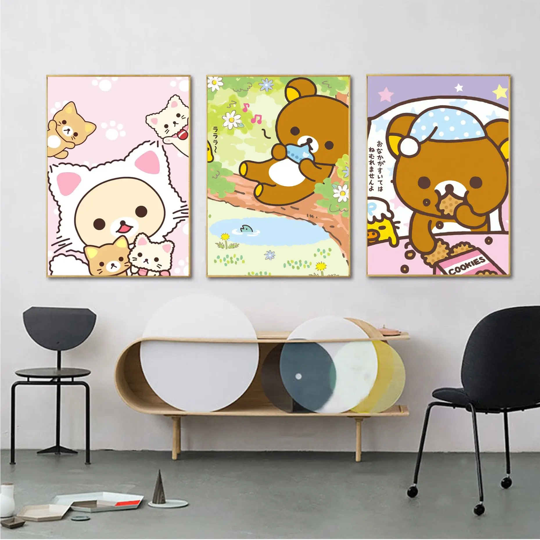 Cute Cartoon R-Rilakkuma Classic Anime Poster Vintage Room Home Bar Cafe Decor Wall Decor