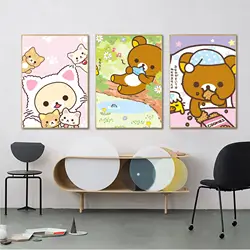 Cute Cartoon R-Rilakkuma Classic Anime Poster Vintage Room Home Bar Cafe Decor Wall Decor