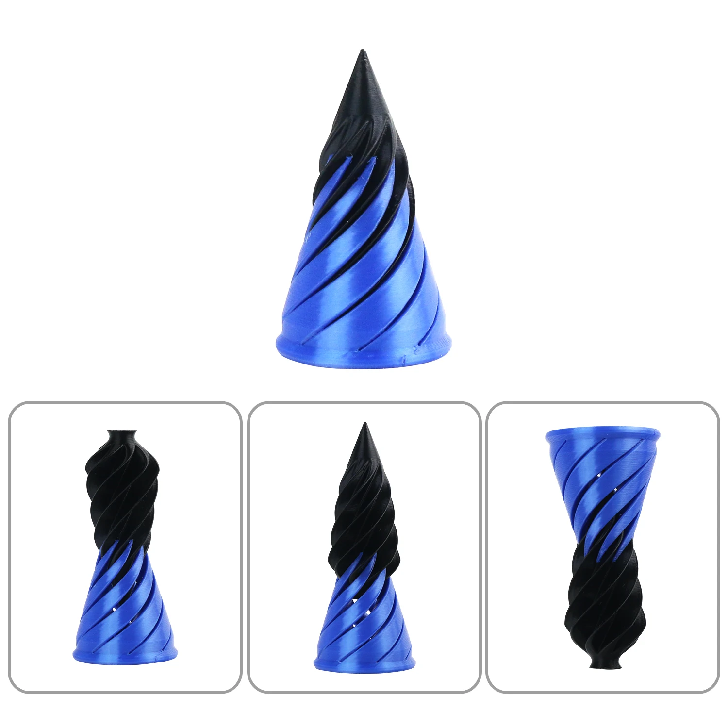 3D printed toy spinning and relaxing fingertip dual color splicing spiral cone pressure relief tool