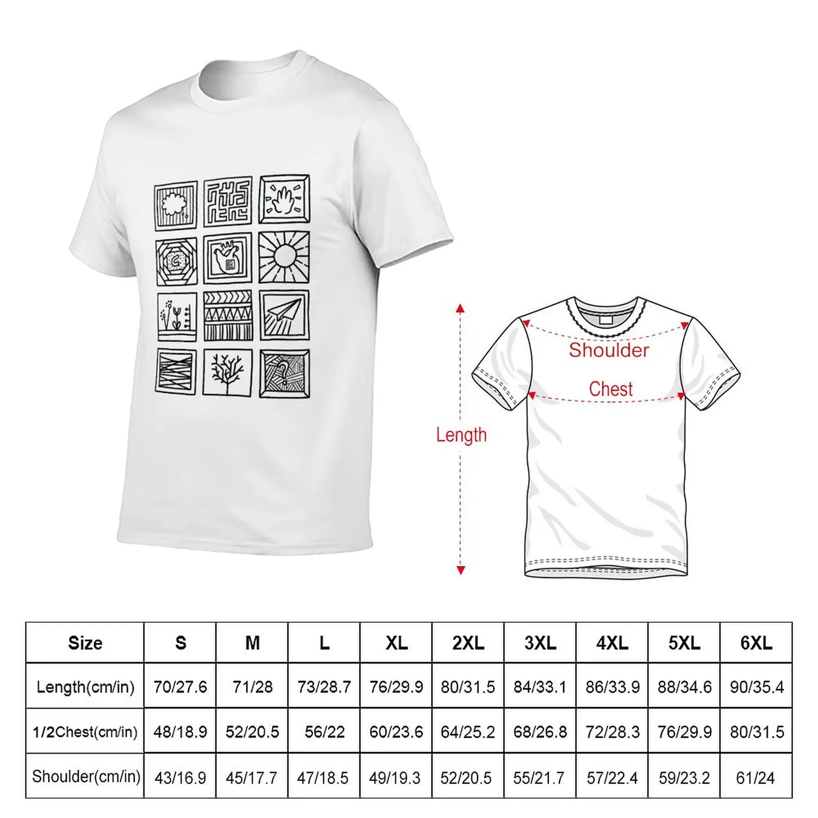 White Space Wonder Autobiography 1 Abstract Minimalist Line Art Illustration/ Doodle Art T-Shirt kawaii clothes Men's t-shirts