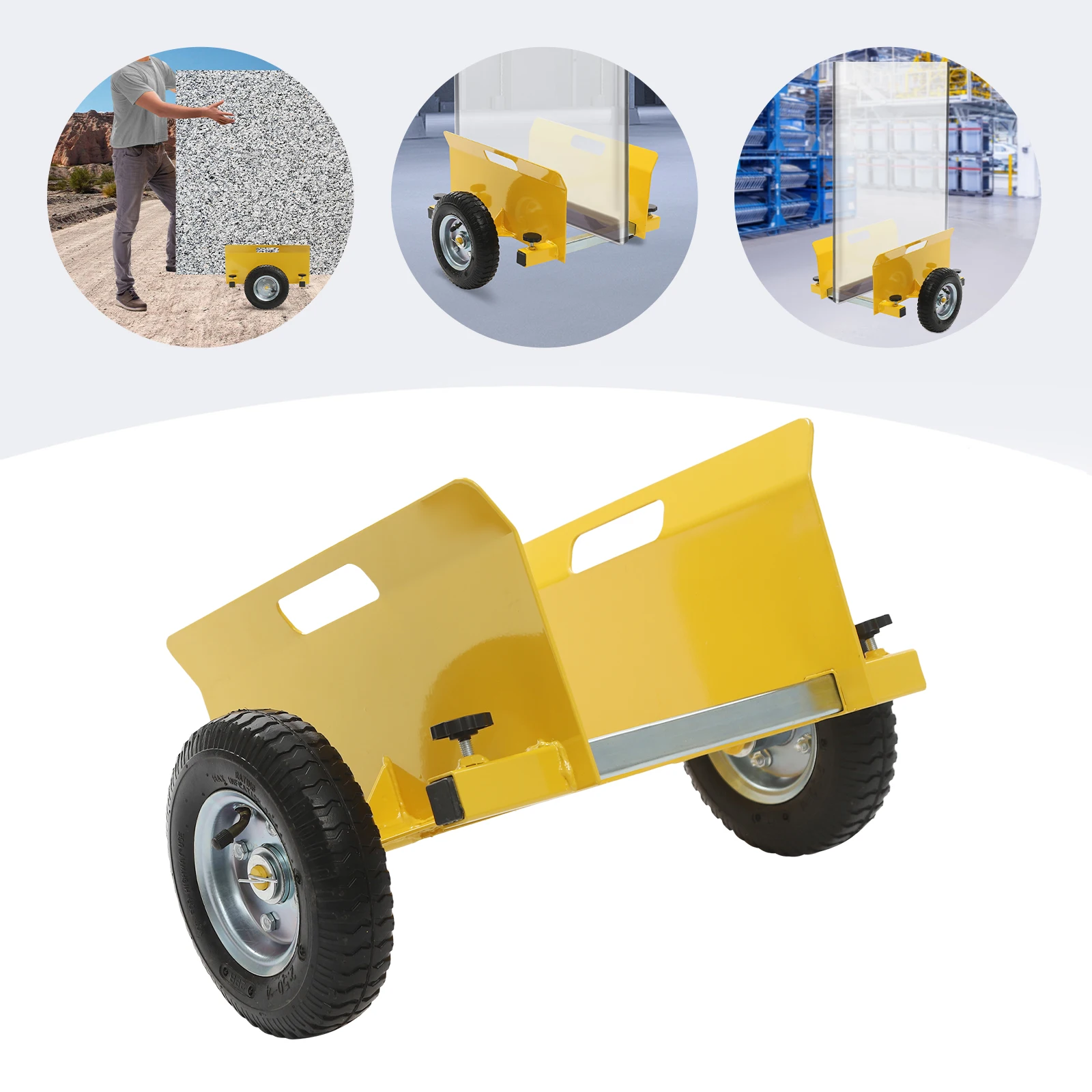 

Heavy Duty Slab Dolly Panel Dolly Adjustable Drywall Mover with Wheels Panel Cart Lift Truck Yellow for Drywall Sheet
