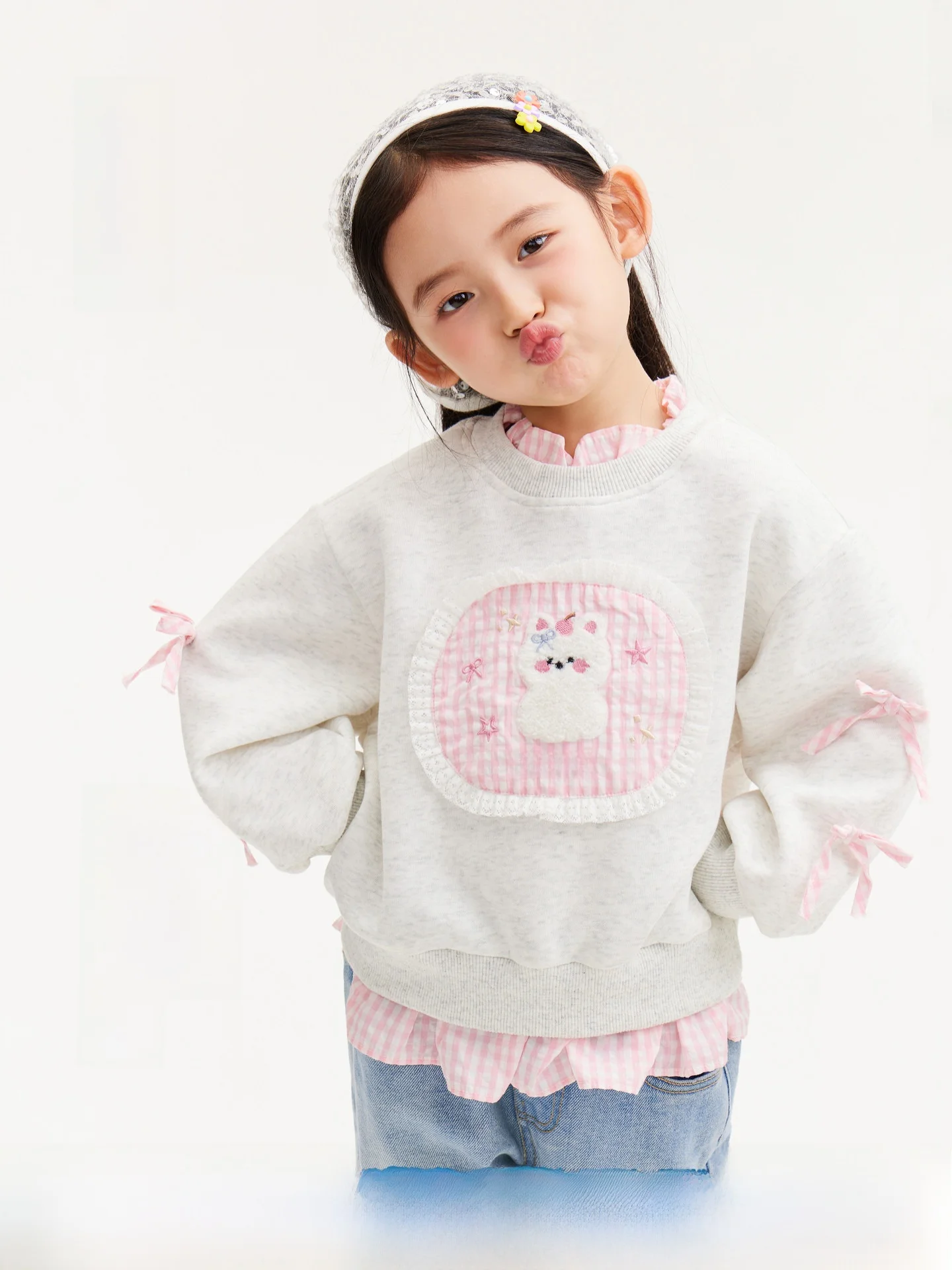 sweat-a-capuche-a-carreaux-royal-child-pour-filles-haut-tendance-pour-bebe-vetement-d'automne-coupe-standard-manches-longues-col-rond