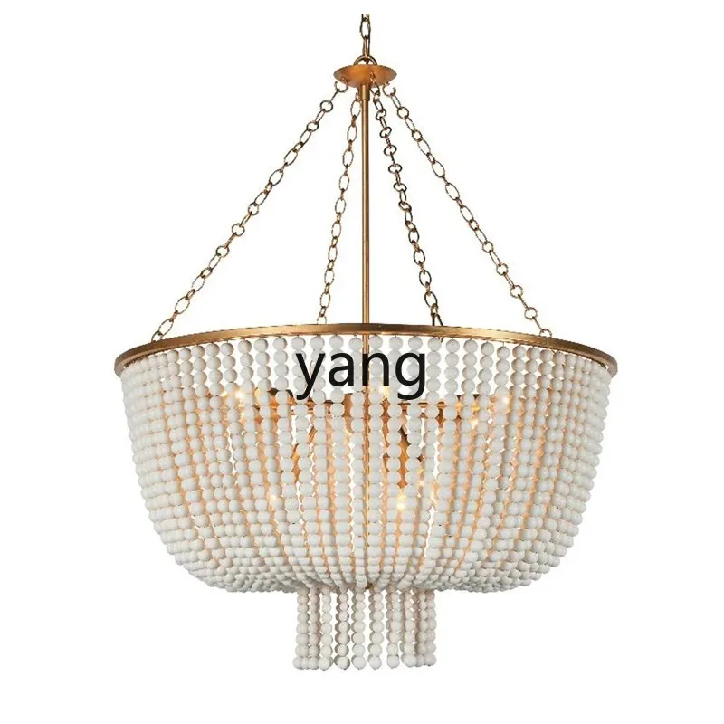 

xyy simple retro country wood bead restaurant living room study decoration villa decoration