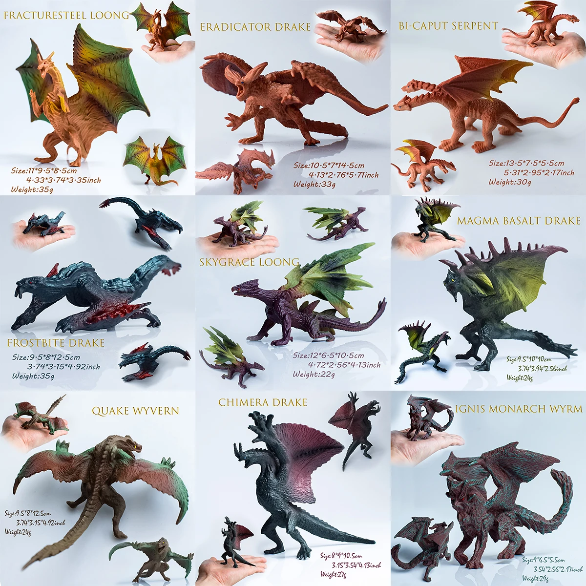 Simulated Magical Beast Dragon Model Set | Dragon model enthusiast | Miniature Creative Photography | Teaching Demonstration | Static decorative ornaments | Cool gifts for men | Birthday party anniversary gift | Christmas, Easter, Halloween gifts