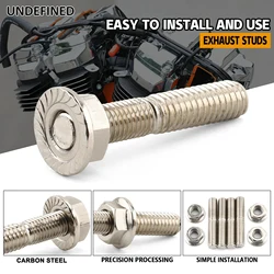 4 Pcs Motorcycle Exhaust Manifold Studs Nuts Screws For Harley Sportster XL883 XL1200 Dyna Softail Touring Twin-Cam 1984-2023