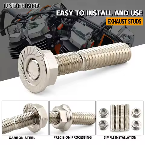 4 Pcs Motorcycle Exhaust Manifold Studs Nuts Screws For Harley Sportster XL883 XL1200 Dyna Softail Touring Twin-Cam 1984-2023