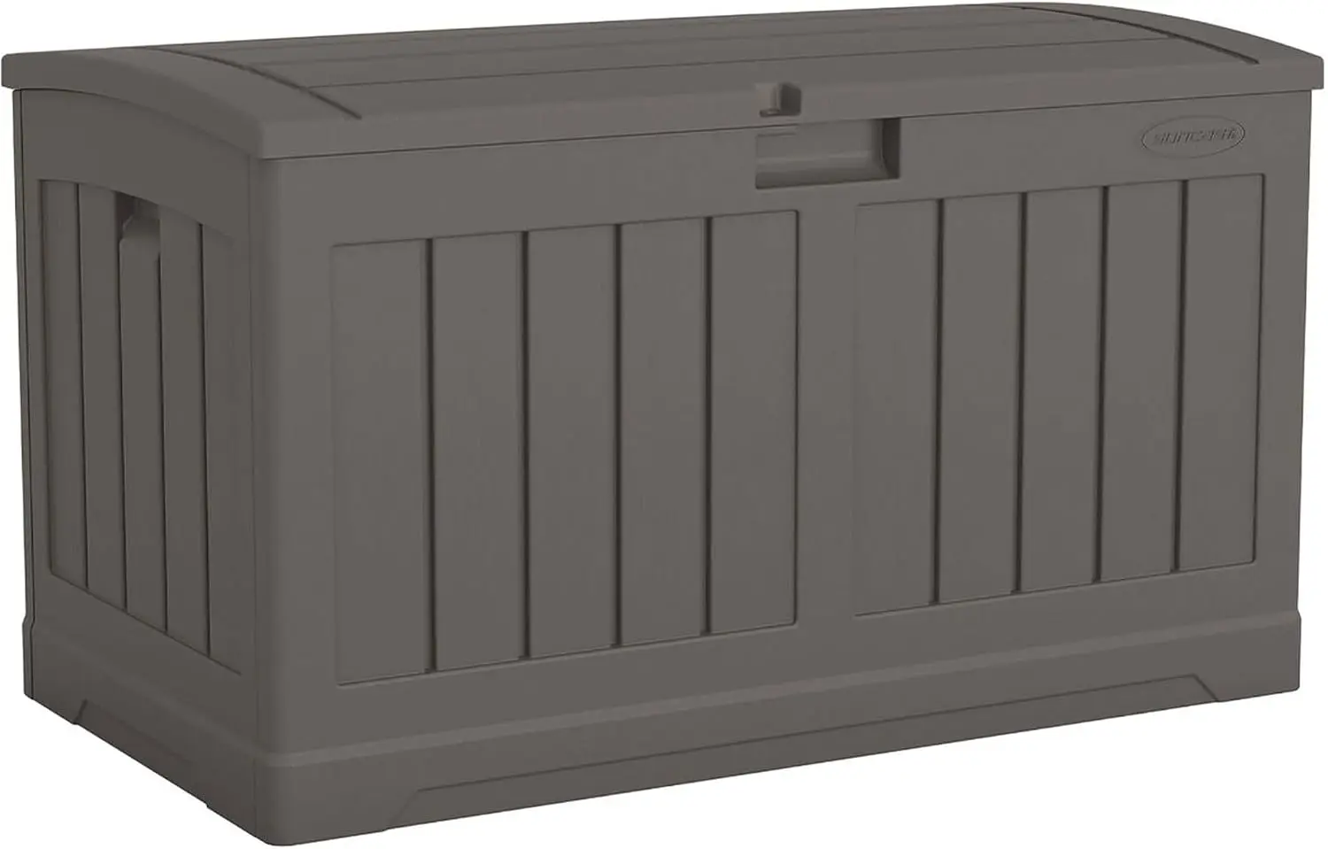 Suncast 50 Gallon Plastic Deck Box with Molded Lockable Feature and Weathertight Construction for Home, Patio, Lawn, and Garden