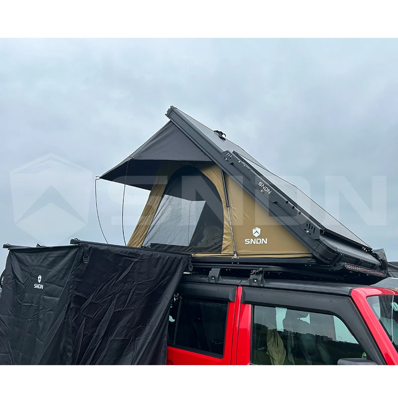 

SNDN Hot Style Four Season Waterproof OEM Roof Top Tent Hard Shell Ultra-Thin Streamlined Aluminum Rooftop Tent with Ladder&LED