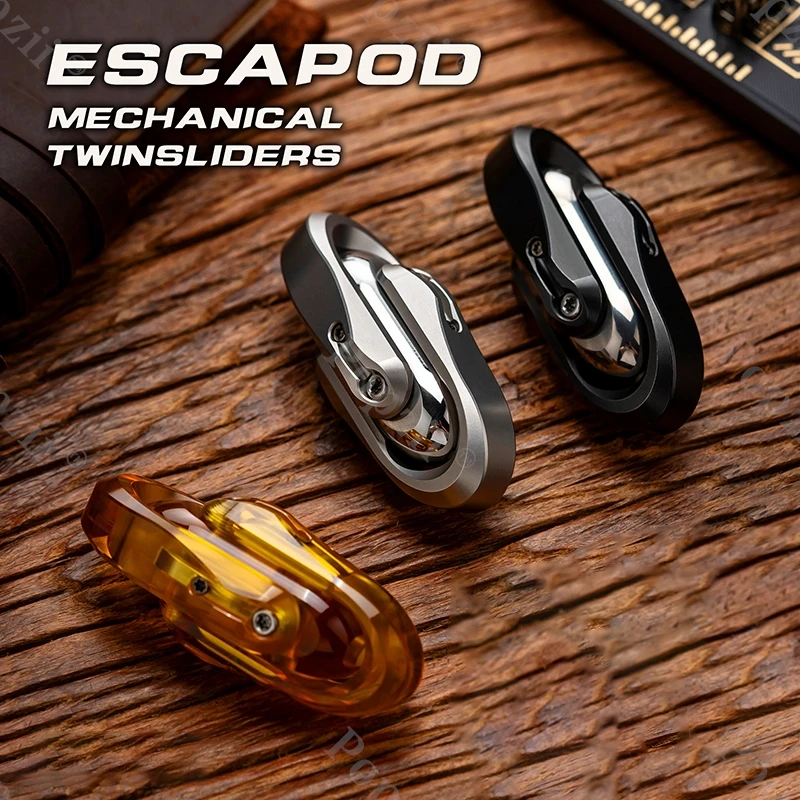 WANWU EDC エスカポッド メカニカル ツインスライダー プッシュスライダー ストレス解消 フィジェットトイ テーブルオーナメント メタル 不安解消玩具