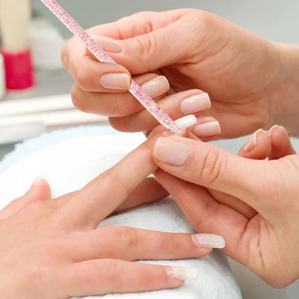 100/200 個使い捨てネイルスティックキューティクルプッシャークリスタル両面クリーニングキューティクルスティックマニキュアとペディキュアツール用