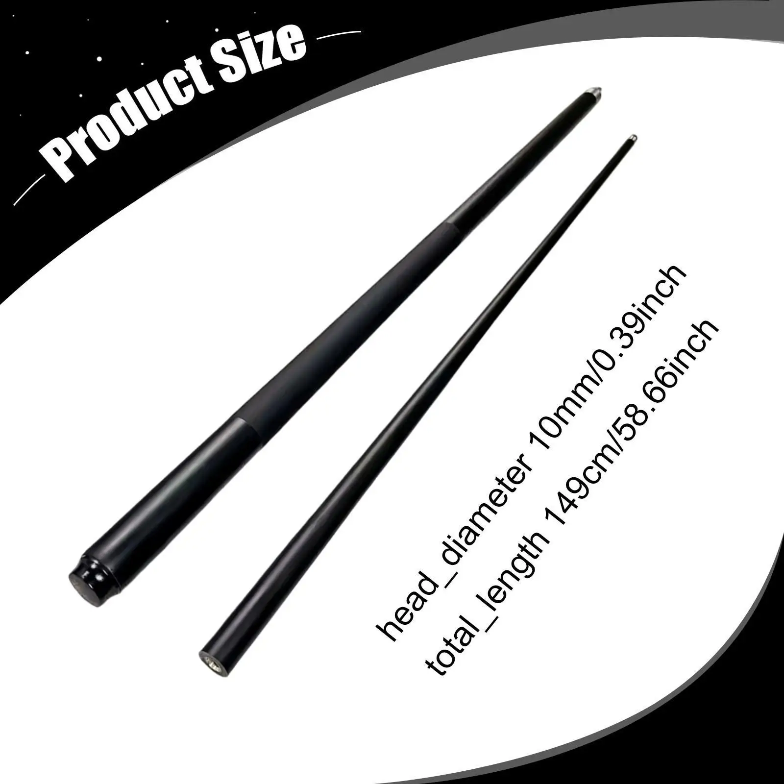 

Billiard Cue Stick 10mm Tip Fiberglass Wood Pool Stick for Chinese Eight Ball Snooker Club Billiards