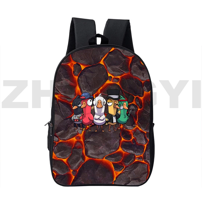 High Quality 3D Anime Goose Goose Duck Backpacks 16 Inch Large Laptop Backpack Male Kawaii Harajuku Schoolbag Travel Leisure Bag